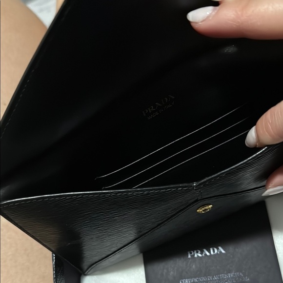 Prada Black Leather Envelope wallet/clutch